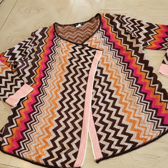 Questions by Say What? - Chevron Pattern Office Wear Women's Cardigan Size 1X - Picture 1 of 6